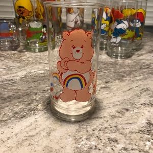 Vintage1983 rainbow carebear limited edition glass